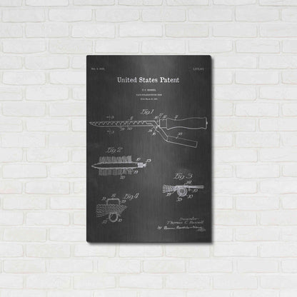 Luxe Metal Art 'Hair Straightening Iron Blueprint Patent Chalkboard' Metal Wall Art,24x36