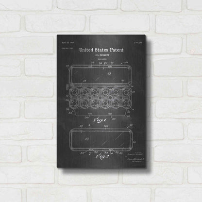 Luxe Metal Art 'Egg Carton Blueprint Patent Chalkboard' Metal Wall Art,12x16