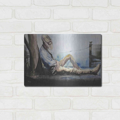 Luxe Metal Art 'Nap Time' by Oscar Alvarez Pardo, Metal Wall Art,16x12