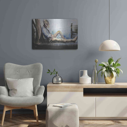 Luxe Metal Art 'Nap Time' by Oscar Alvarez Pardo, Metal Wall Art,24x16