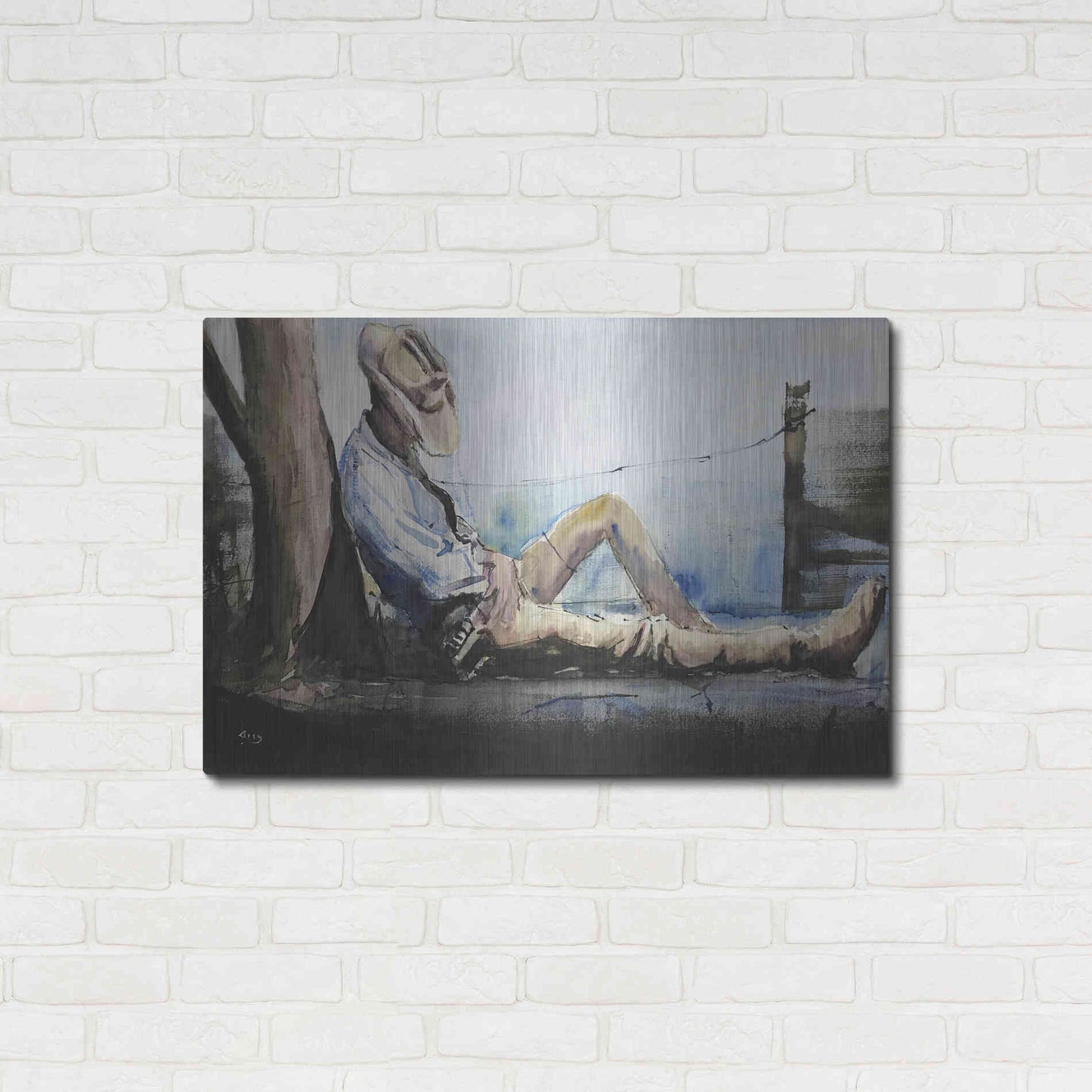 Luxe Metal Art 'Nap Time' by Oscar Alvarez Pardo, Metal Wall Art,36x24