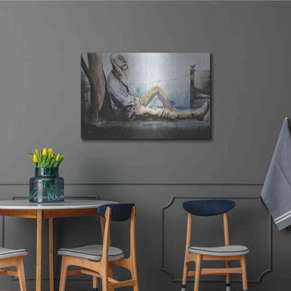 Luxe Metal Art 'Nap Time' by Oscar Alvarez Pardo, Metal Wall Art,36x24