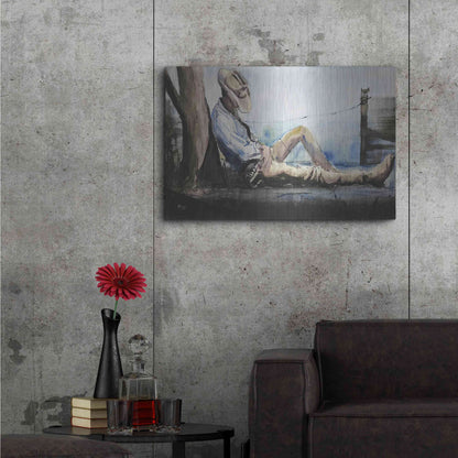 Luxe Metal Art 'Nap Time' by Oscar Alvarez Pardo, Metal Wall Art,36x24