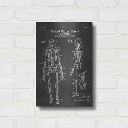 Luxe Metal Art 'Anatomical Skeleton Blueprint Patent Chalkboard' Metal Wall Art,12x16