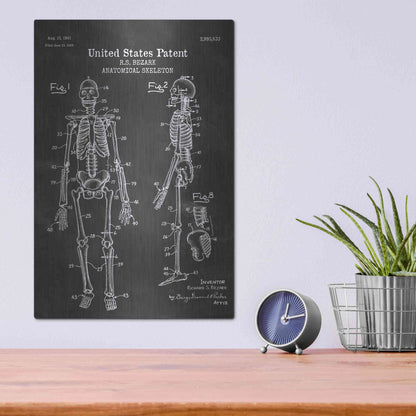 Luxe Metal Art 'Anatomical Skeleton Blueprint Patent Chalkboard' Metal Wall Art,12x16