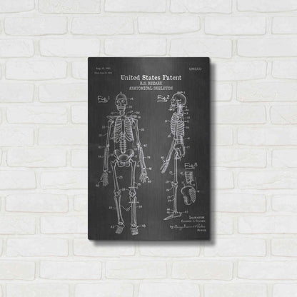 Luxe Metal Art 'Anatomical Skeleton Blueprint Patent Chalkboard' Metal Wall Art,16x24
