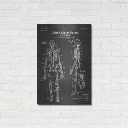 Luxe Metal Art 'Anatomical Skeleton Blueprint Patent Chalkboard' Metal Wall Art,24x36