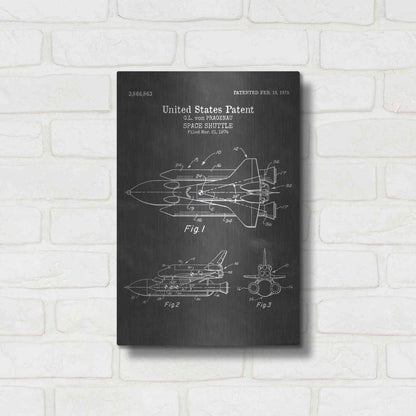Luxe Metal Art 'Space Shuttle Blueprint Patent Chalkboard' Metal Wall Art,12x16
