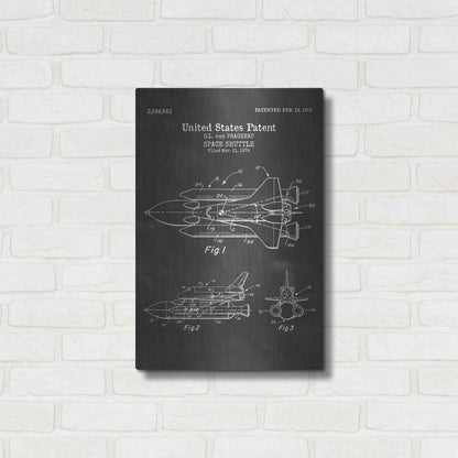 Luxe Metal Art 'Space Shuttle Blueprint Patent Chalkboard' Metal Wall Art,16x24