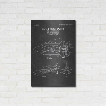 Luxe Metal Art 'Space Shuttle Blueprint Patent Chalkboard' Metal Wall Art,24x36