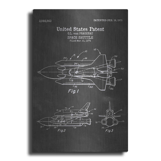Luxe Metal Art 'Space Shuttle Blueprint Patent Chalkboard' Metal Wall Art