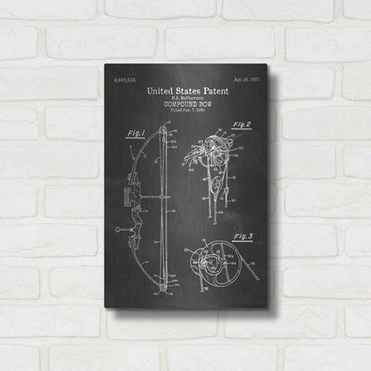 Luxe Metal Art 'Compound Bow Blueprint Patent Chalkboard' Metal Wall Art,12x16