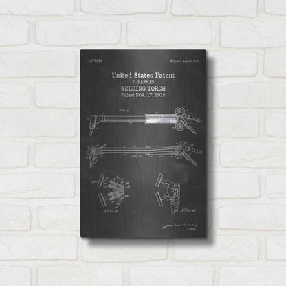Luxe Metal Art 'Welding Torch Blueprint Patent Chalkboard' Metal Wall Art,12x16