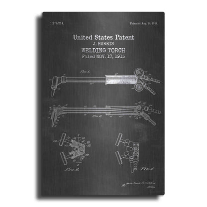 Luxe Metal Art 'Welding Torch Blueprint Patent Chalkboard' Metal Wall Art