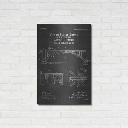 Luxe Metal Art 'Arch Bridge Blueprint Patent Chalkboard' Metal Wall Art,24x36