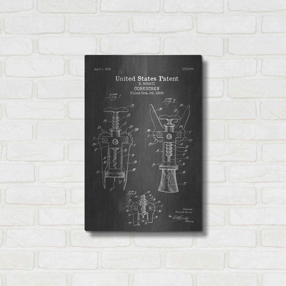 Luxe Metal Art 'Corkscrew Blueprint Patent Chalkboard' Metal Wall Art,16x24