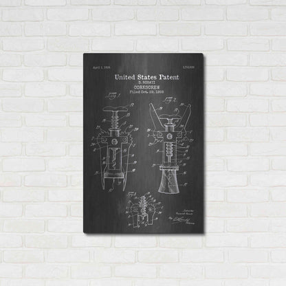 Luxe Metal Art 'Corkscrew Blueprint Patent Chalkboard' Metal Wall Art,24x36