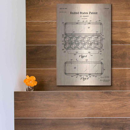Luxe Metal Art 'Egg Carton Blueprint Patent Parchment' Metal Wall Art,12x16