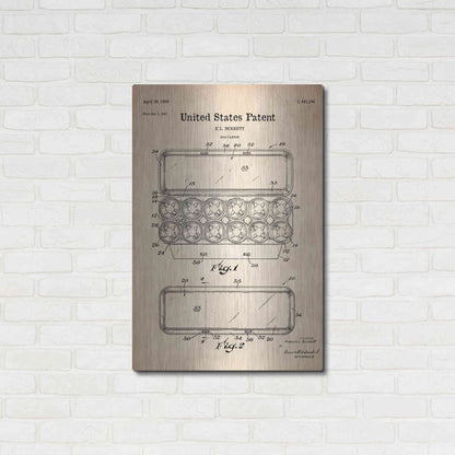 Luxe Metal Art 'Egg Carton Blueprint Patent Parchment' Metal Wall Art,24x36