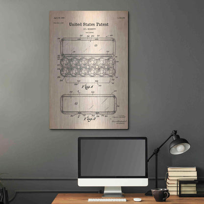 Luxe Metal Art 'Egg Carton Blueprint Patent Parchment' Metal Wall Art,24x36