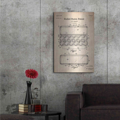 Luxe Metal Art 'Egg Carton Blueprint Patent Parchment' Metal Wall Art,24x36