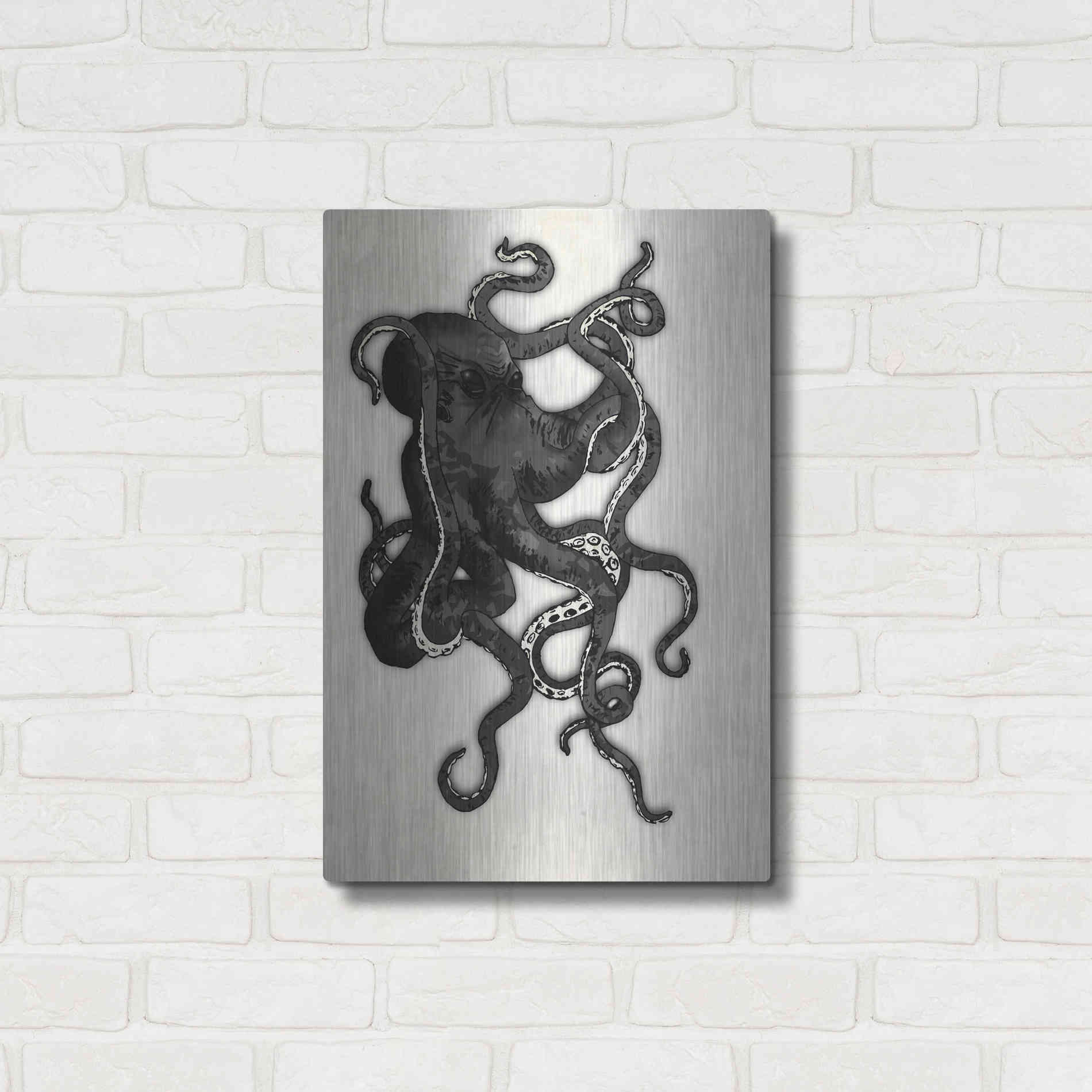 Luxe Metal Art 'Octopus' by Nicklas Gustafsson, Metal Wall Art,16x24