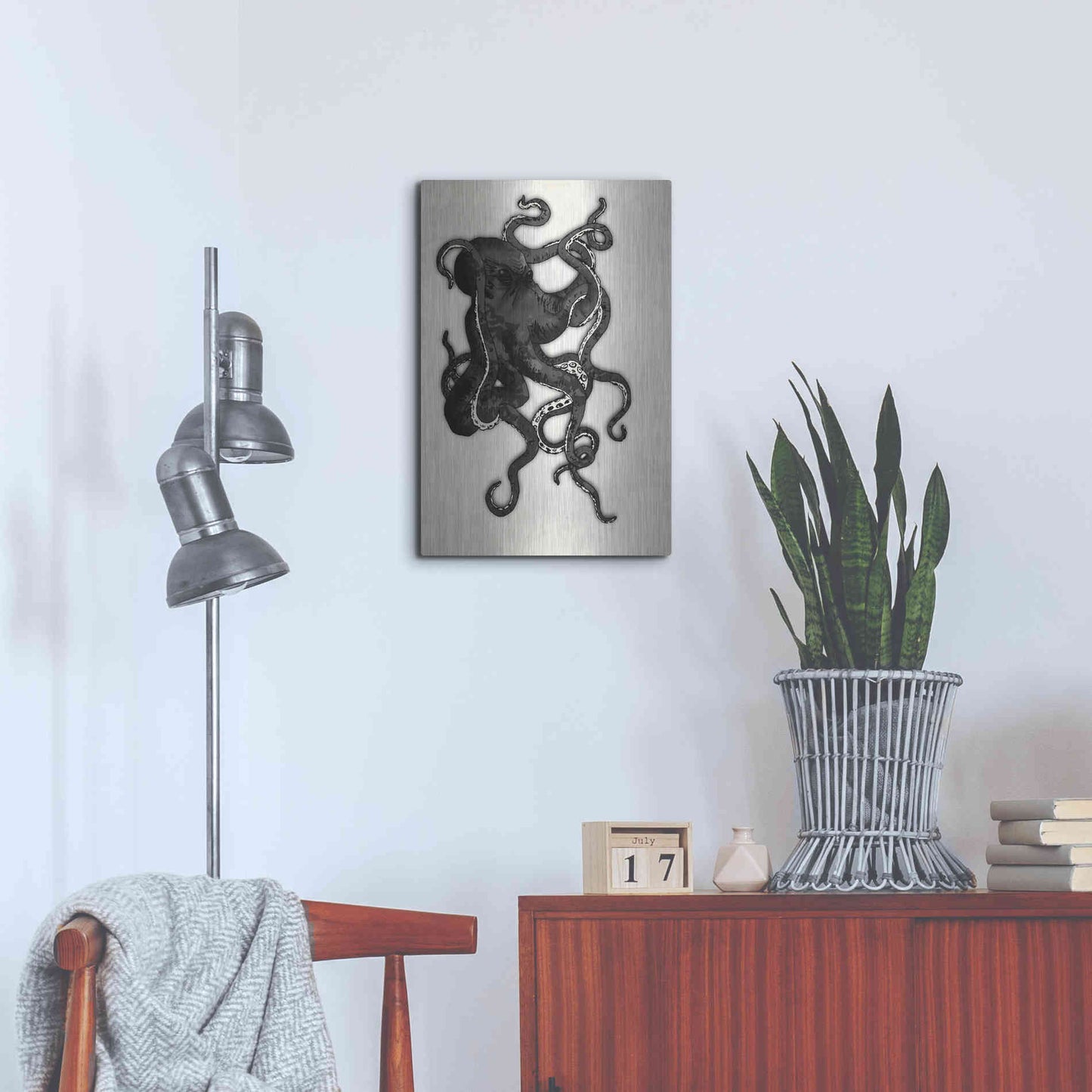 Luxe Metal Art 'Octopus' by Nicklas Gustafsson, Metal Wall Art,16x24