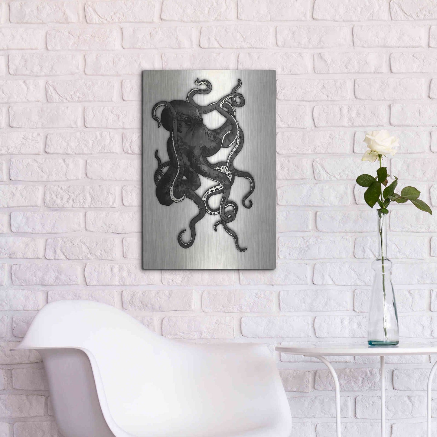 Luxe Metal Art 'Octopus' by Nicklas Gustafsson, Metal Wall Art,16x24