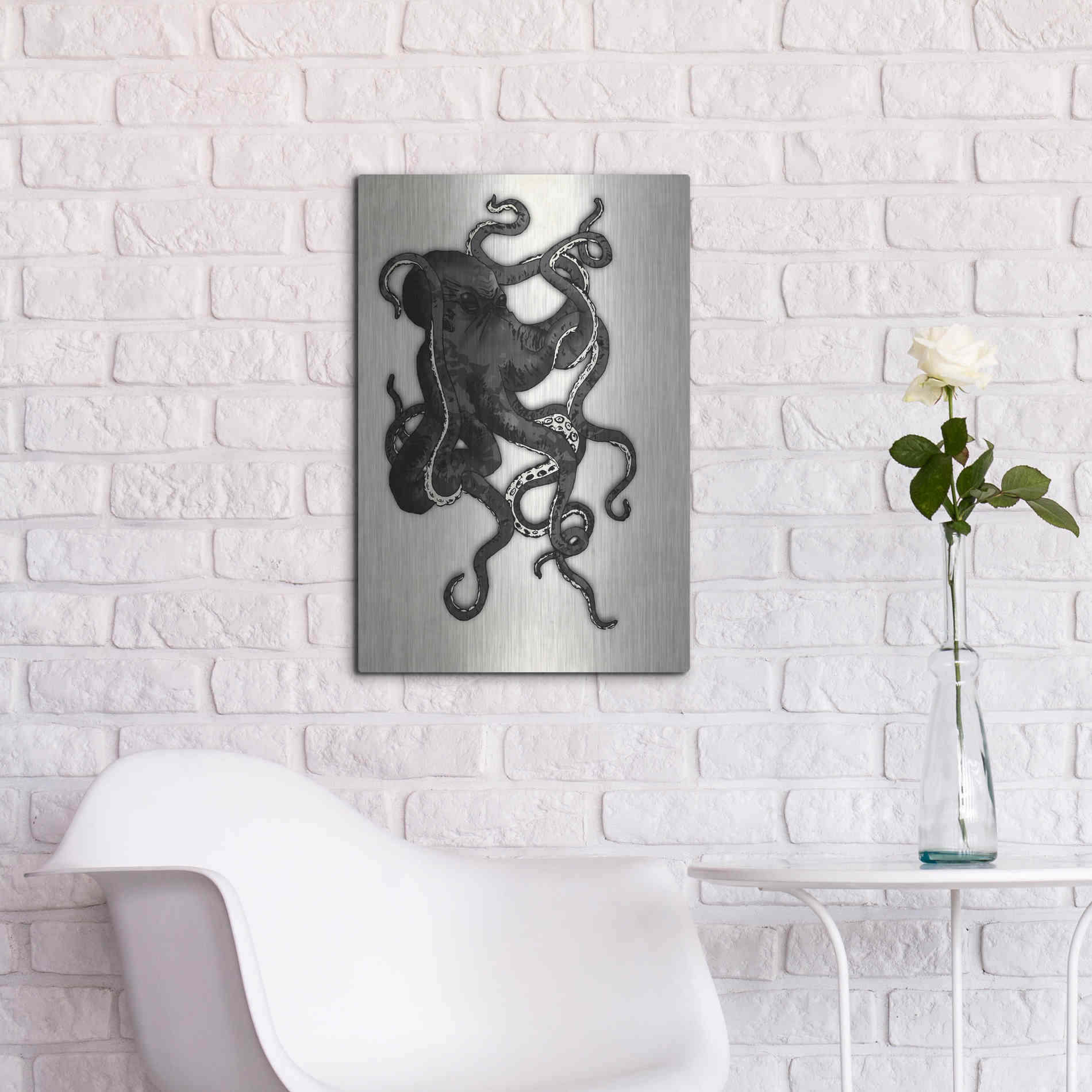 Luxe Metal Art 'Octopus' by Nicklas Gustafsson, Metal Wall Art,16x24