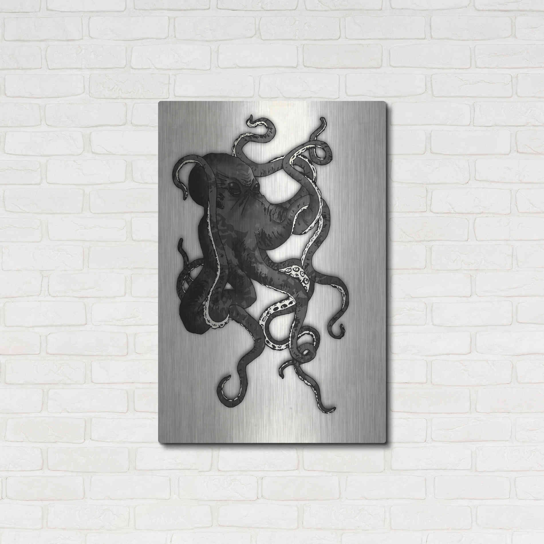 Luxe Metal Art 'Octopus' by Nicklas Gustafsson, Metal Wall Art,24x36