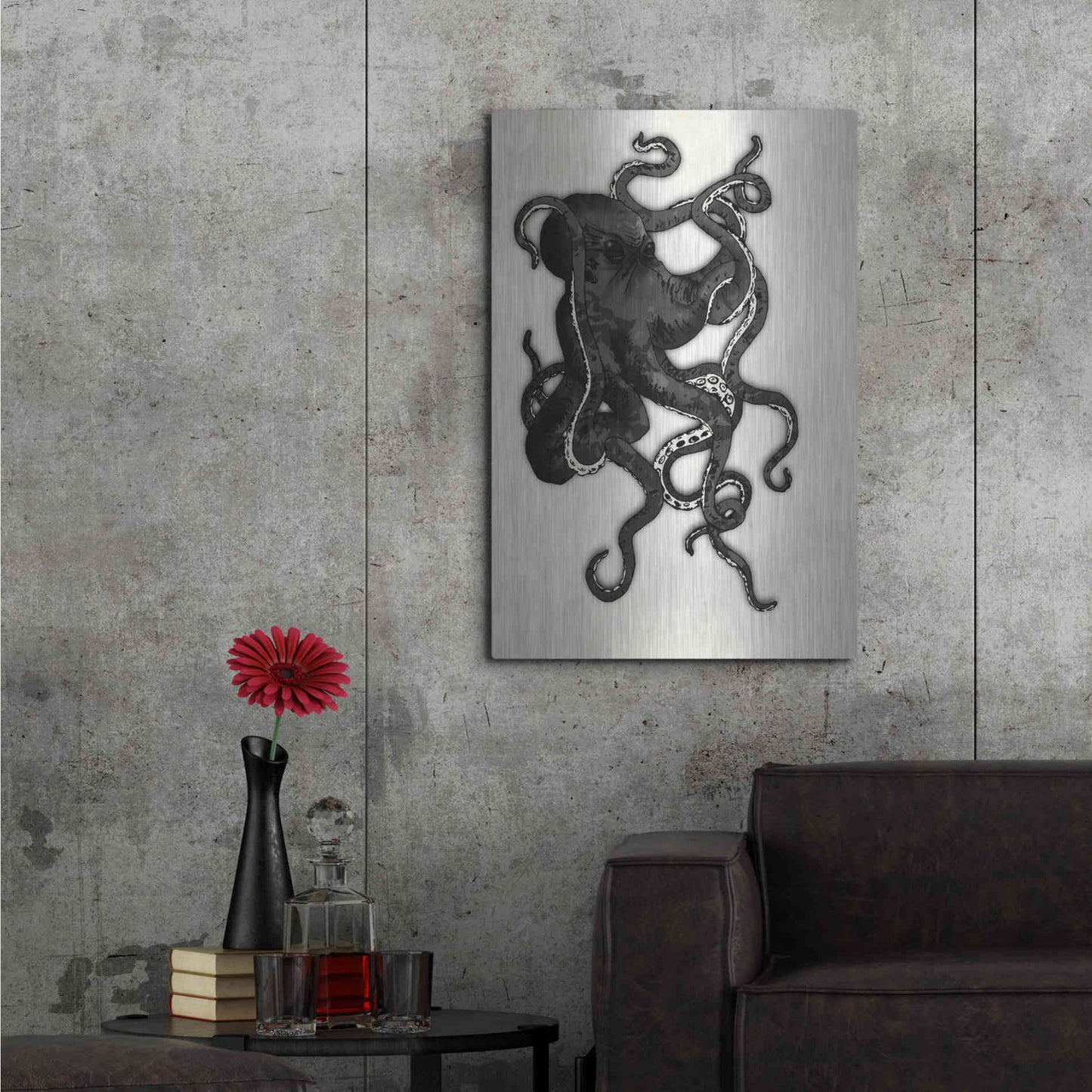 Luxe Metal Art 'Octopus' by Nicklas Gustafsson, Metal Wall Art,24x36