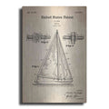 Luxe Metal Art 'Sailboat Blueprint Patent Parchment' Metal Wall Art