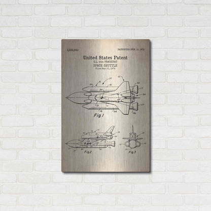 Luxe Metal Art 'Space Shuttle Blueprint Patent Parchment' Metal Wall Art,24x36