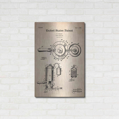 Luxe Metal Art 'Coffee Percolator Blueprint Patent Parchment' Metal Wall Art,24x36
