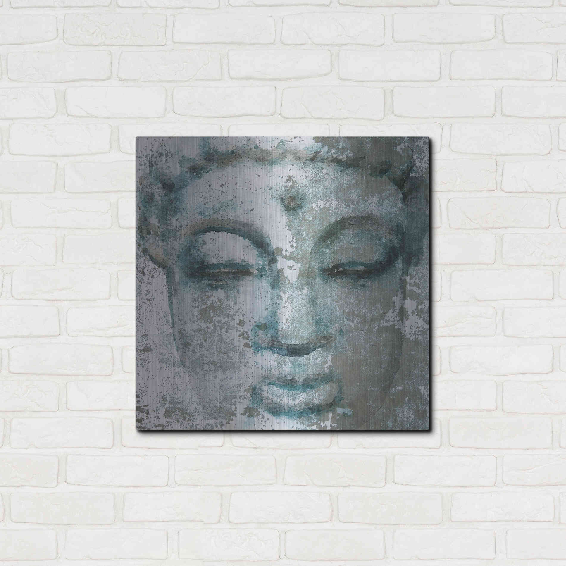 Luxe Metal Art 'Buddha, Inner Peace 3' by Irena Orlov, Metal Wall Art,24x24