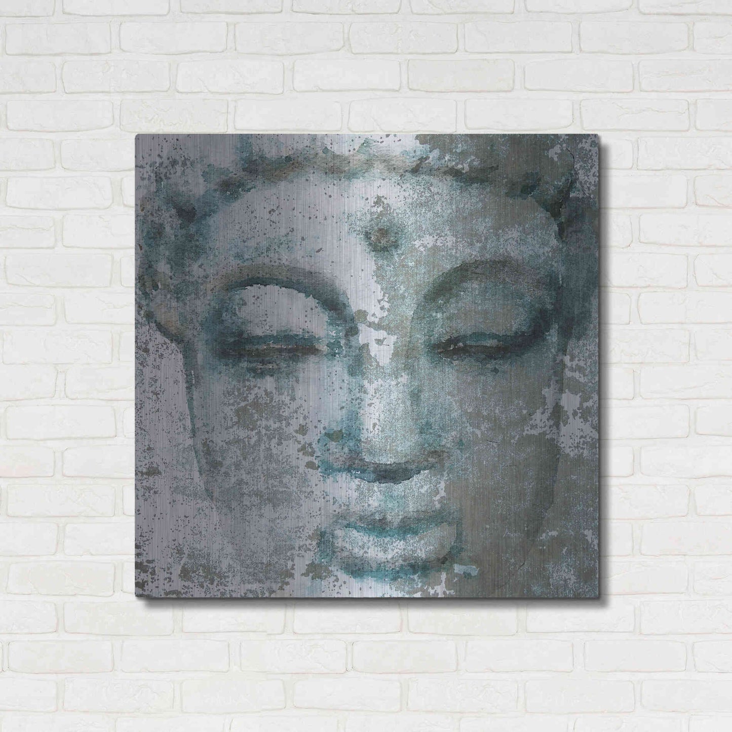 Luxe Metal Art 'Buddha, Inner Peace 3' by Irena Orlov, Metal Wall Art,36x36