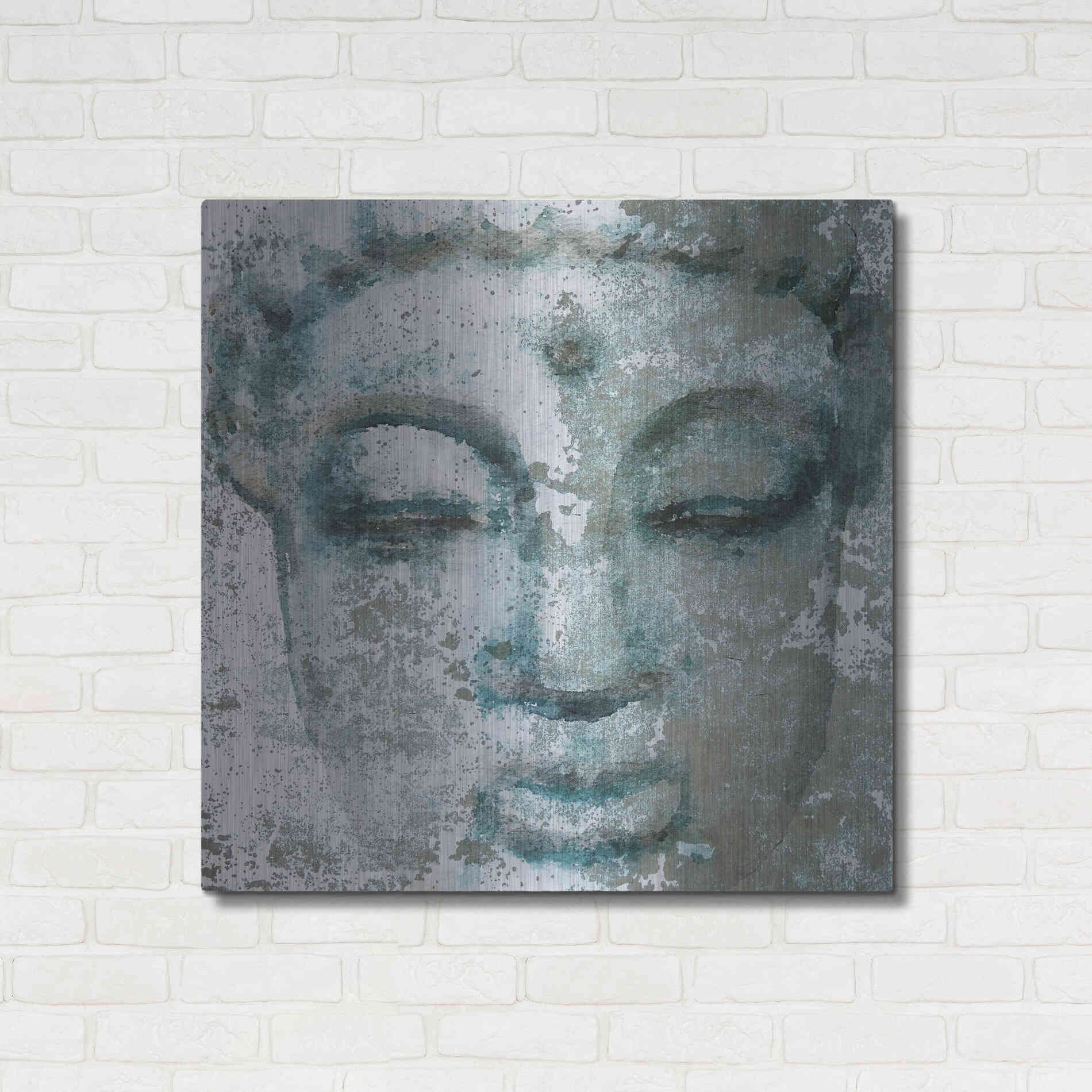 Luxe Metal Art 'Buddha, Inner Peace 3' by Irena Orlov, Metal Wall Art,36x36
