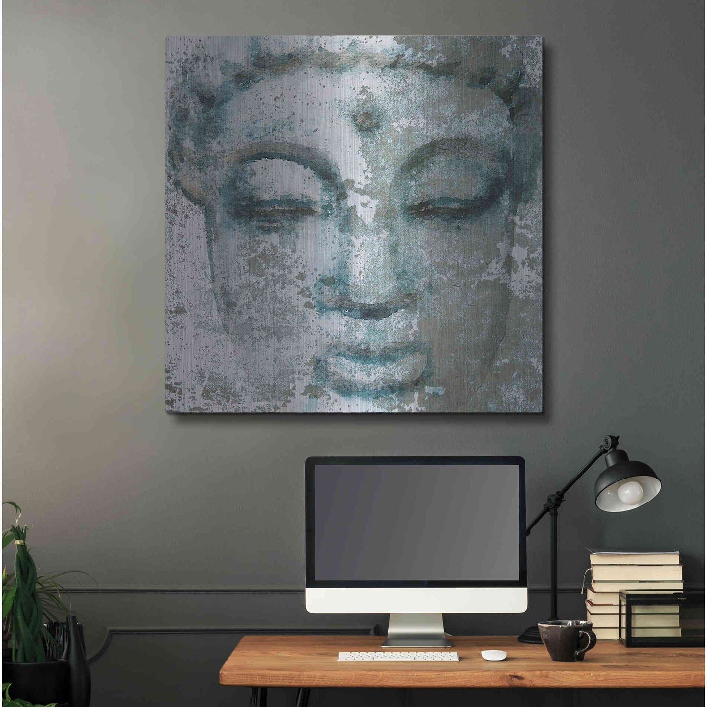 Luxe Metal Art 'Buddha, Inner Peace 3' by Irena Orlov, Metal Wall Art,36x36