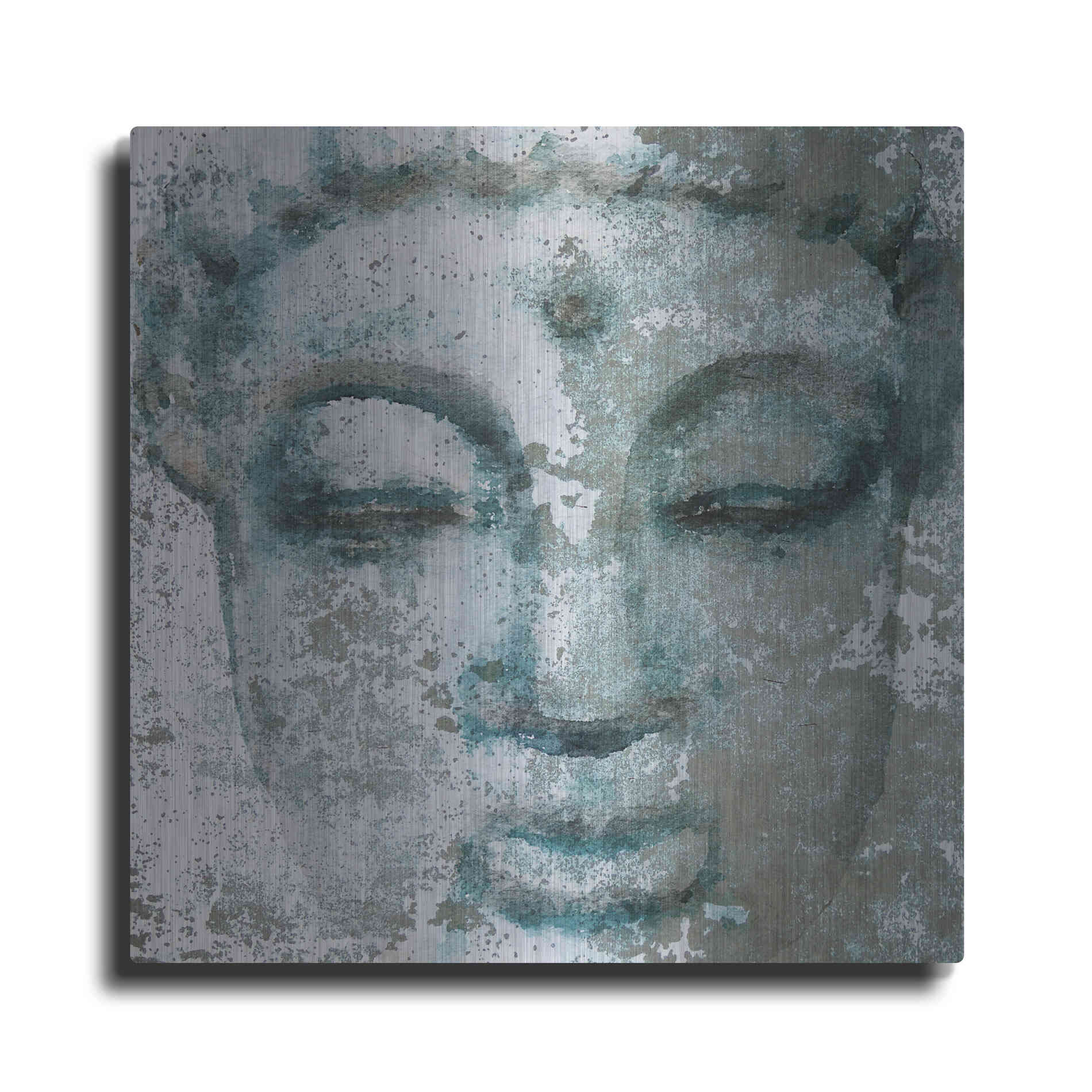 Luxe Metal Art 'Buddha, Inner Peace 3' by Irena Orlov, Metal Wall Art