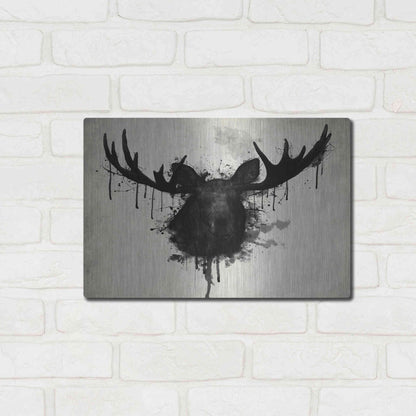 Luxe Metal Art 'Moose' by Nicklas Gustafsson, Metal Wall Art,16x12