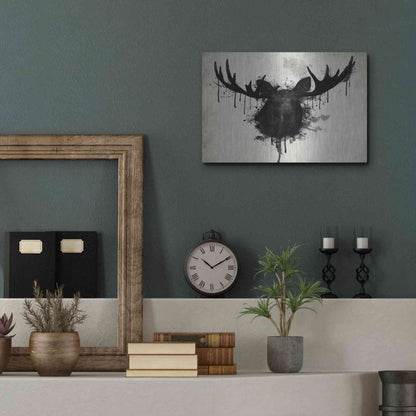 Luxe Metal Art 'Moose' by Nicklas Gustafsson, Metal Wall Art,16x12