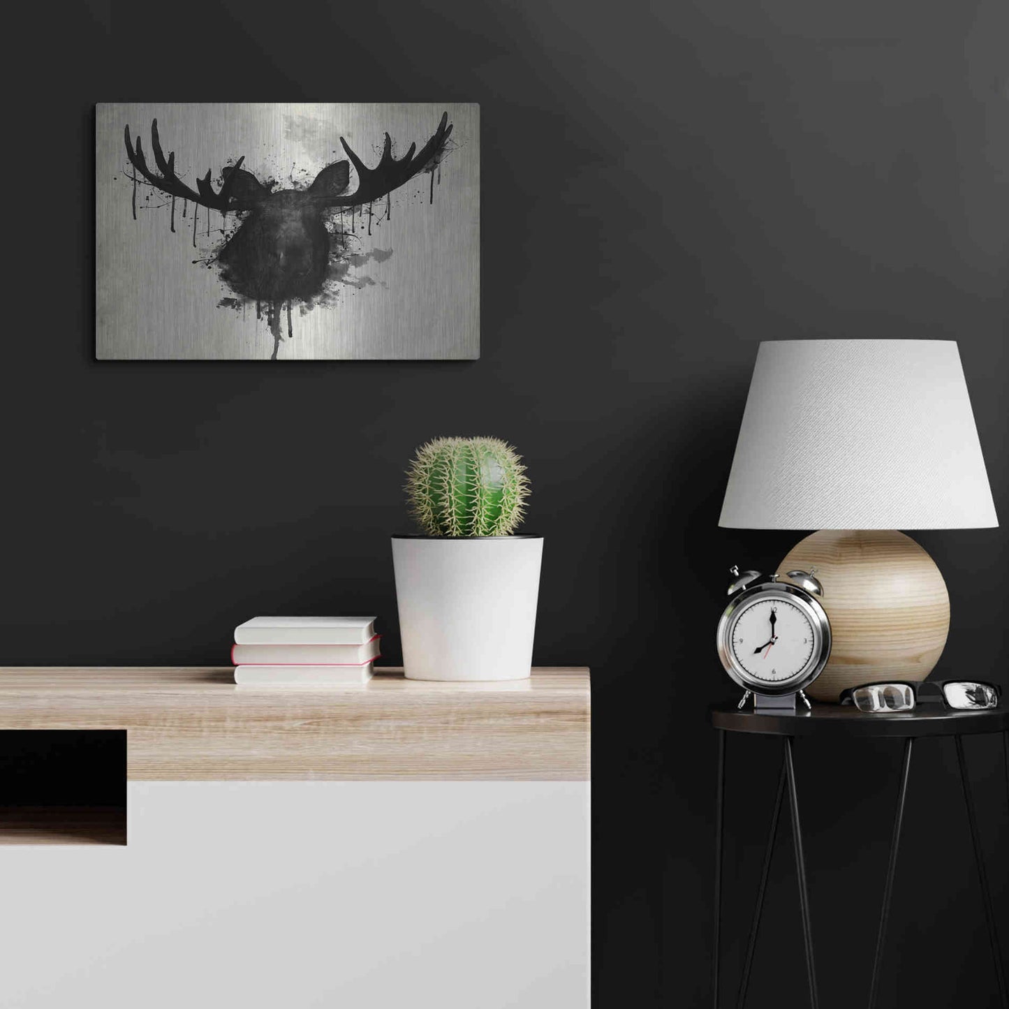 Luxe Metal Art 'Moose' by Nicklas Gustafsson, Metal Wall Art,24x16