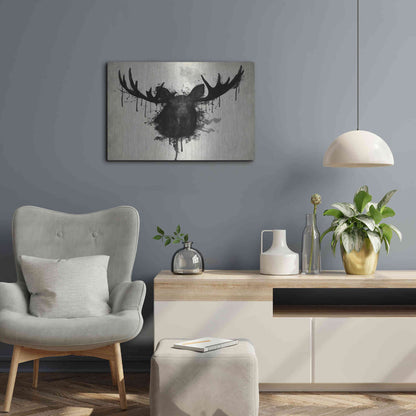 Luxe Metal Art 'Moose' by Nicklas Gustafsson, Metal Wall Art,24x16