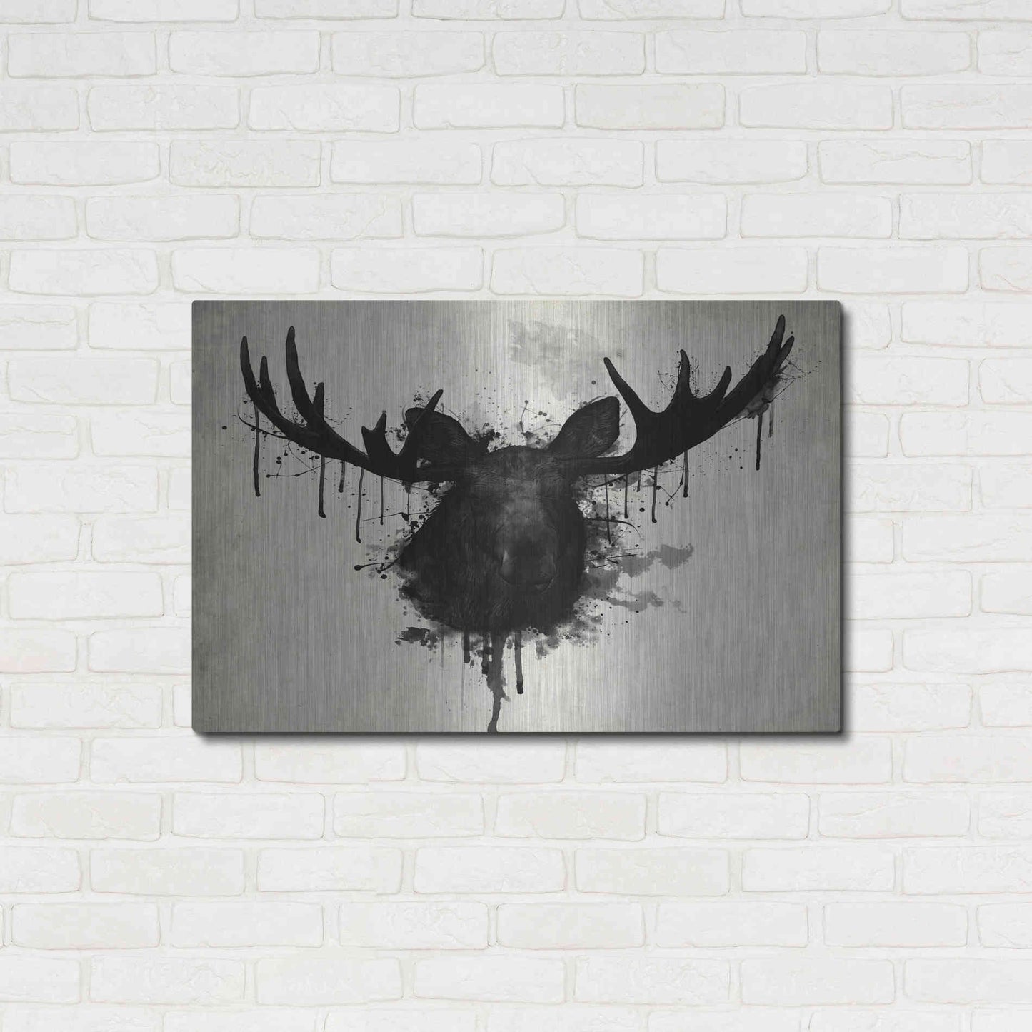 Luxe Metal Art 'Moose' by Nicklas Gustafsson, Metal Wall Art,36x24