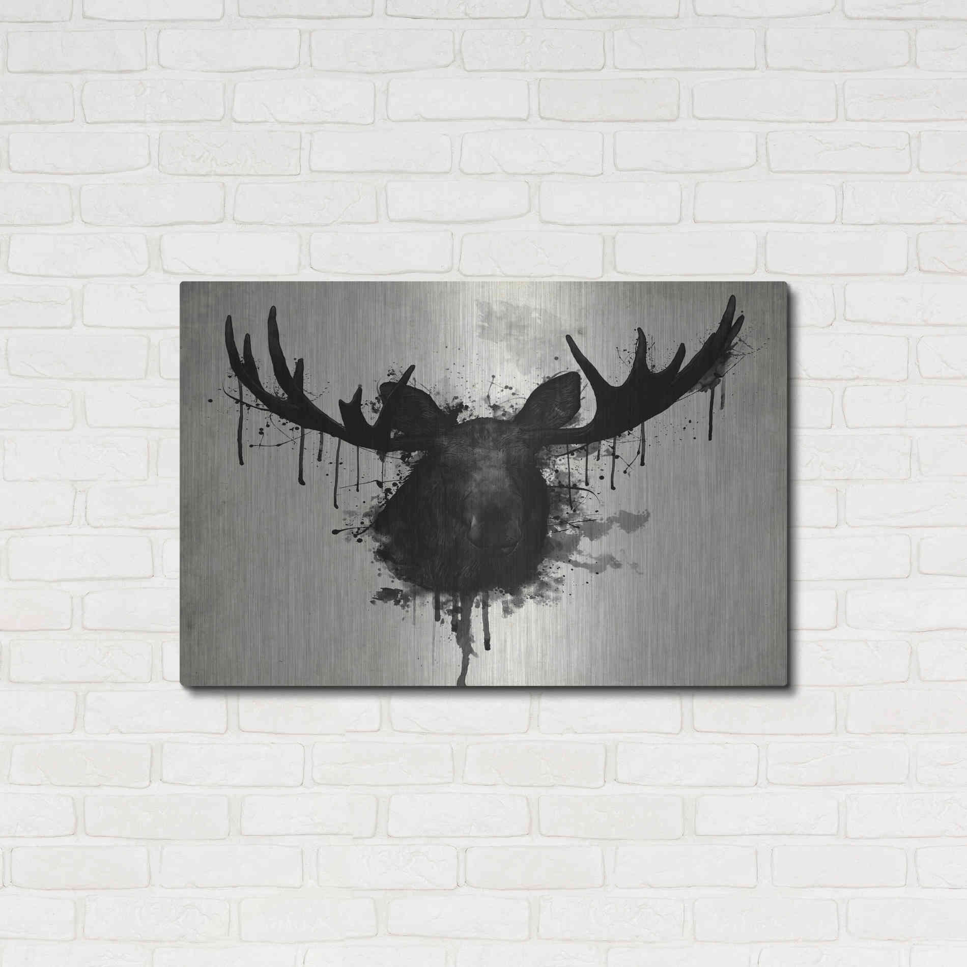Luxe Metal Art 'Moose' by Nicklas Gustafsson, Metal Wall Art,36x24