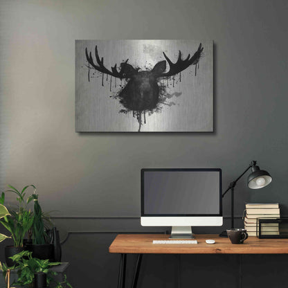 Luxe Metal Art 'Moose' by Nicklas Gustafsson, Metal Wall Art,36x24