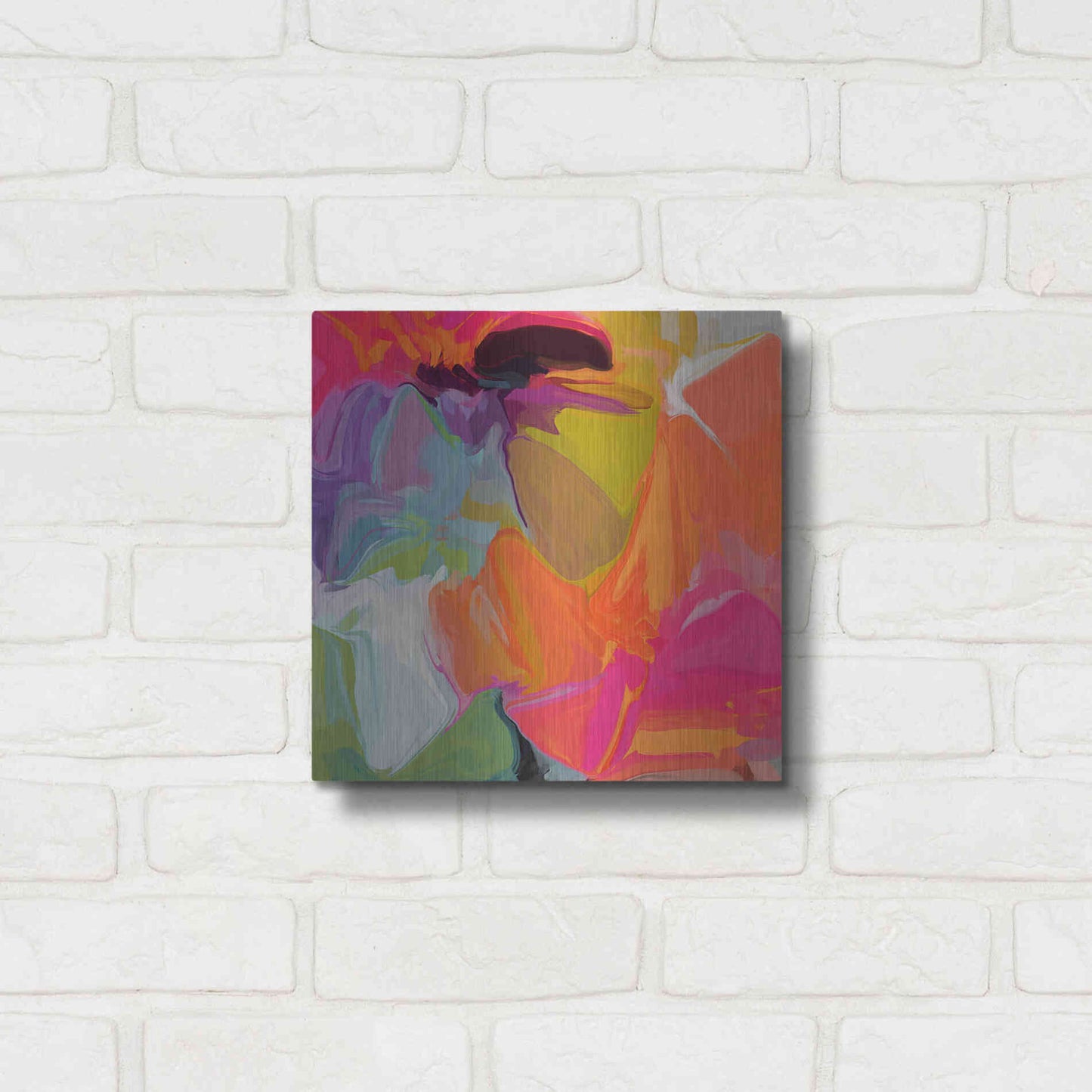 Luxe Metal Art 'Color Vibrations 2' by Irena Orlov, Metal Wall Art,12x12