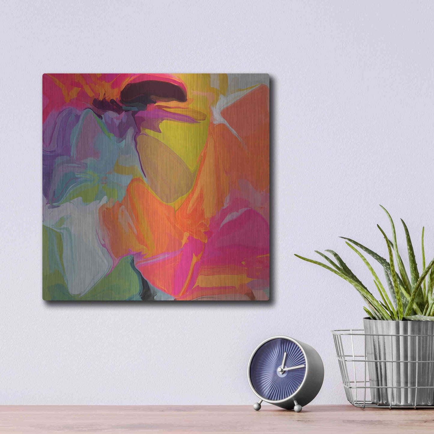 Luxe Metal Art 'Color Vibrations 2' by Irena Orlov, Metal Wall Art,12x12