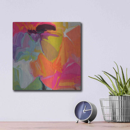 Luxe Metal Art 'Color Vibrations 2' by Irena Orlov, Metal Wall Art,12x12