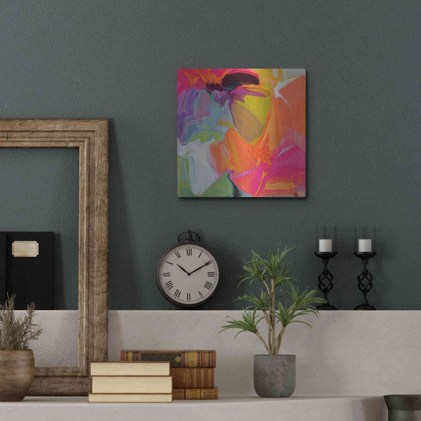 Luxe Metal Art 'Color Vibrations 2' by Irena Orlov, Metal Wall Art,12x12